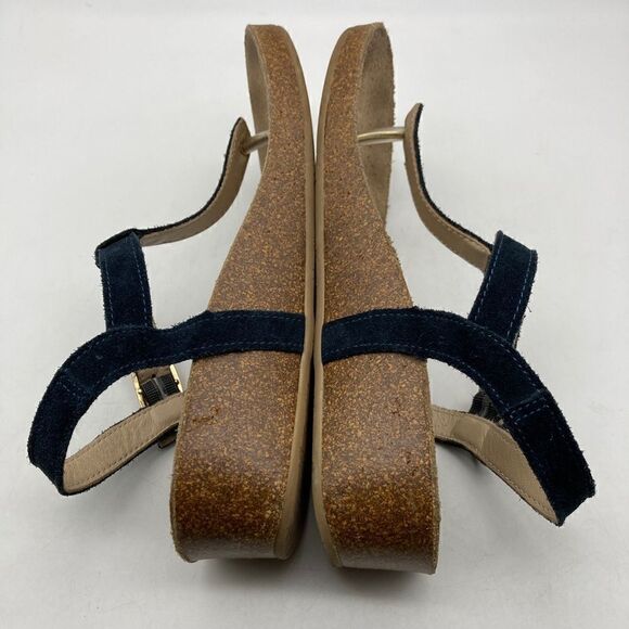 Cordani Blue Suede T-strap Sandals Size 38/7,5 Made in Italy - Picture 4 of 12